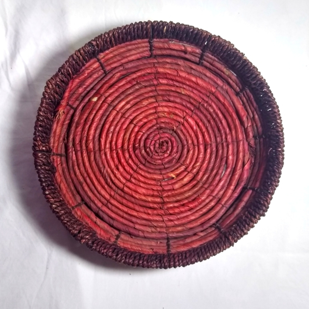 Red wicker basket